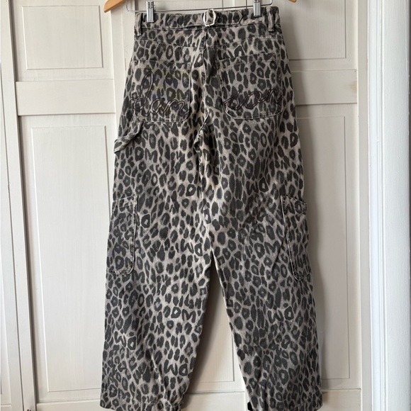 Damson Madder Leopard Print Cargo Pants - Gray & Black - Picture 2 of 4